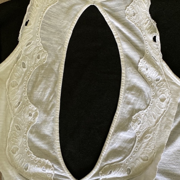 Free People Toosaloosa Tank in Ivory slub attina open back scallop edge picot - Picture 9 of 16